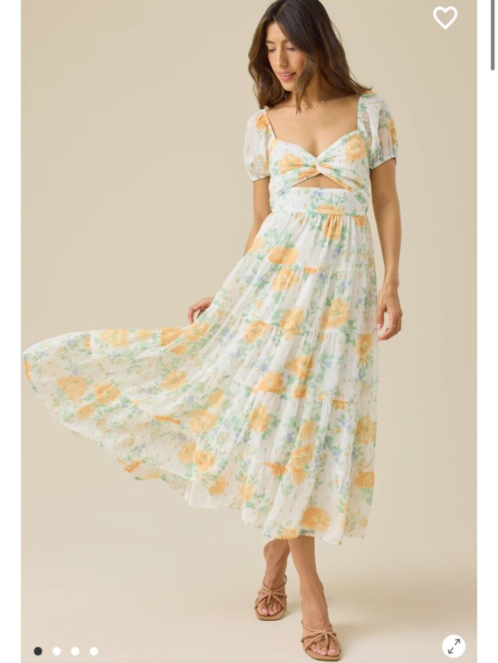 Yellow Floral Cutout Maxi Dress Altar'd State NWT